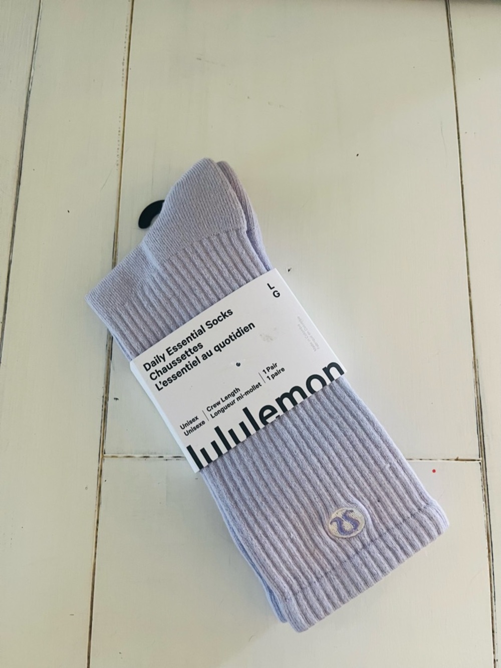 Lululemon Lavender Daily Essential Socks Size L NWT
